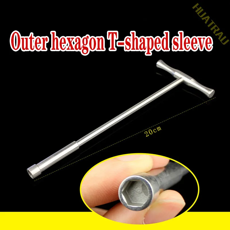 

External hexagonal T-shaped sleeve nail taking Extractor orthopedic instruments medical double headed thread break hollow screw