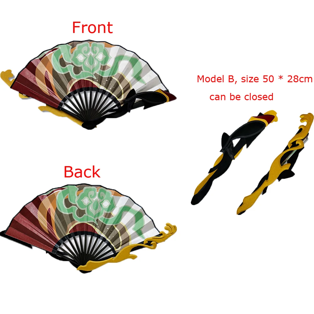 

Tingyun Cosplay Fan Honkai Star Rail Folding Fan Foxian Sky-Faring Commission Xianzhou Luofu Halloween Party Props Accessory Toy