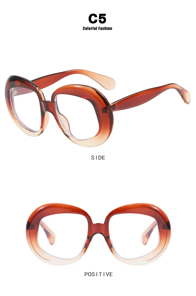 Luxus Marke Runde Brille Frauen Brillen Rahmen Hohe Qualität Übergroßen Rot Grün Rot Mode Brillen Rahmen Großen Rahmen Einzigartige – Detail 13