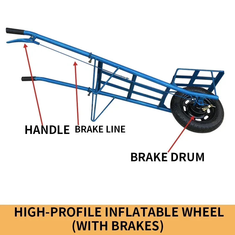 Heavy-Duty Agricultural Single-Wheel Handcart Single-Wheel Handcart: Flatbed for Construction, Moving(Customized)