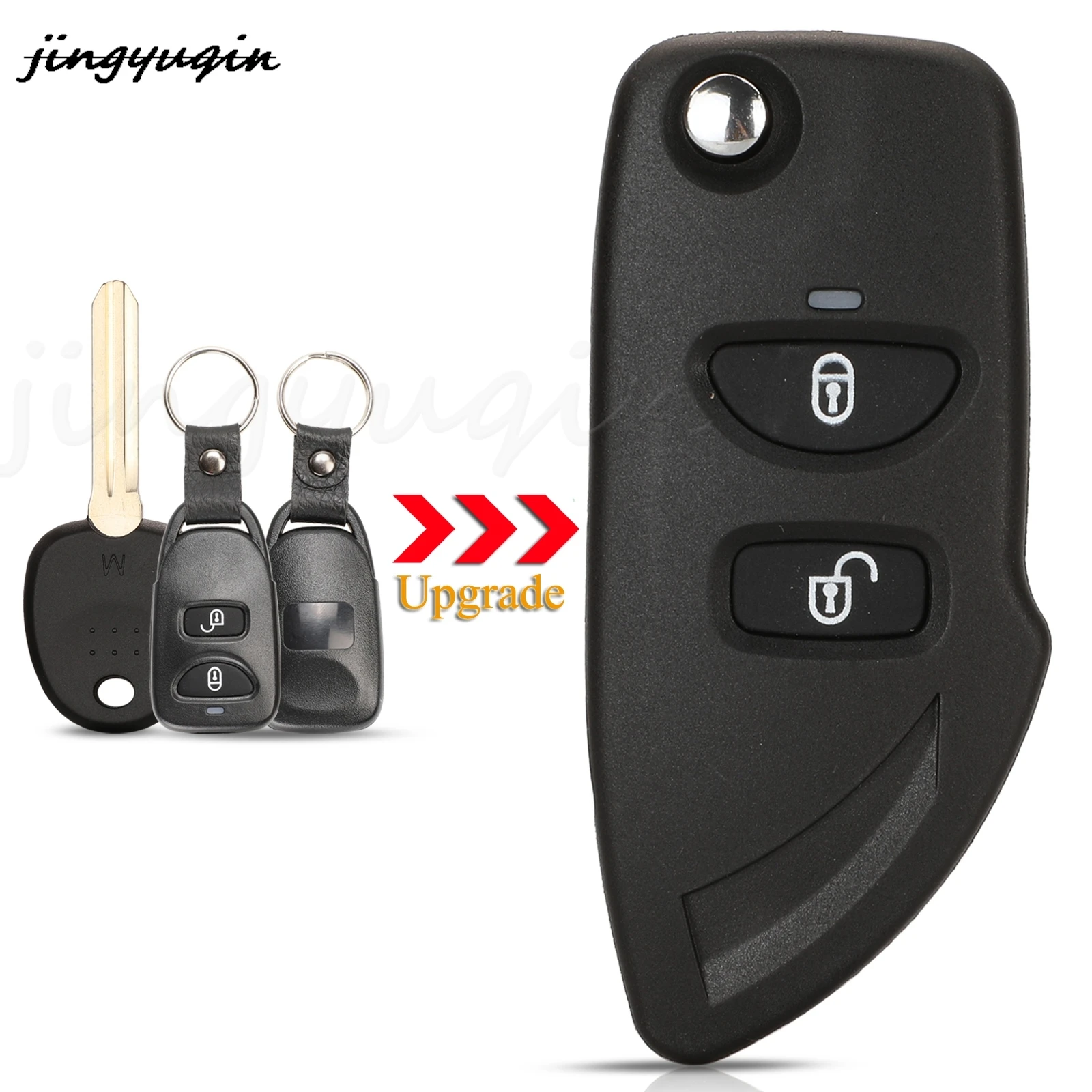 jingyuqin 2 Buttons Modified Remote Car Key Shell Case For Hyundai Santa Fe 2006-2012 Fit KIA Sedona Rondo