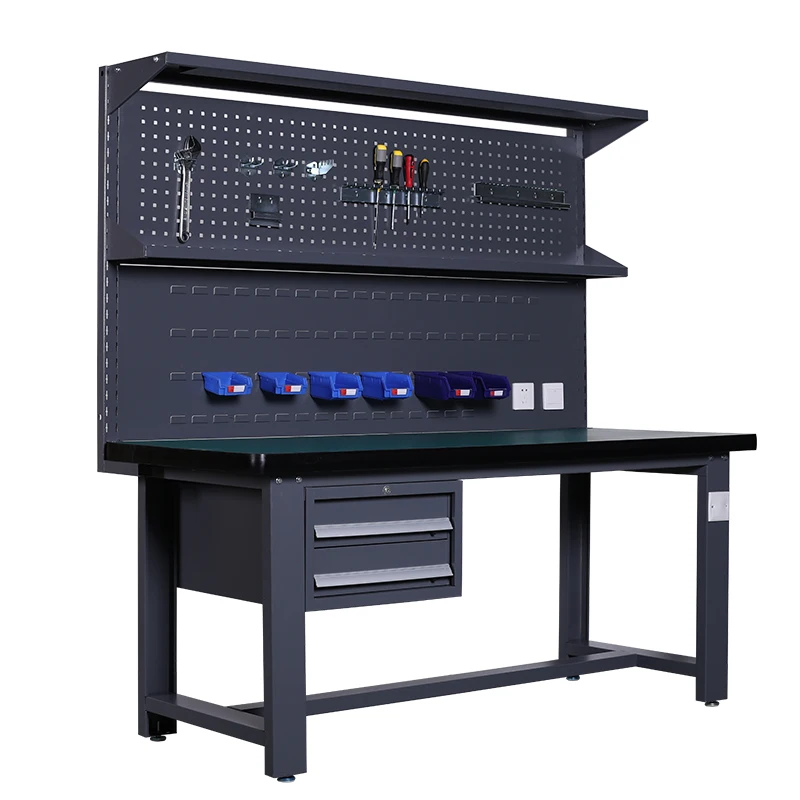 

Workshop Bench With Drawer Metal Workbench Table Garage Tool Storage Work Bench