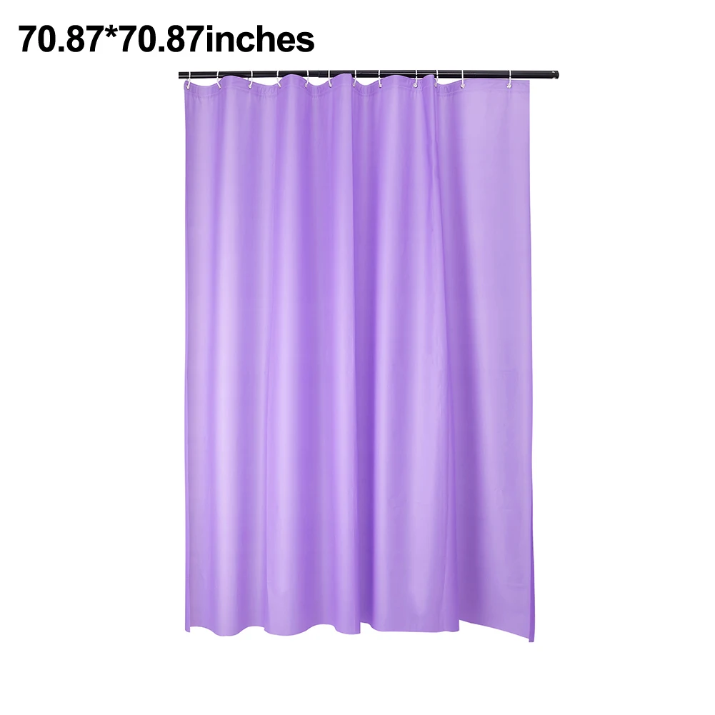 Waterproof Pure Colored Shower Curtain Modern Simple Moisture-resistant PEVA Shower Curtain With Free Hooks 70.87x70.87 Inches