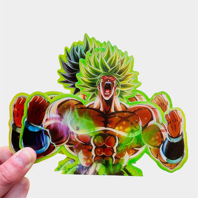 Anime Dragon Ball Magic Sticker 3D Gradient Broly Motion Sticker Creative Car Sticker Notebook Luggage Waterproof Decal Toy