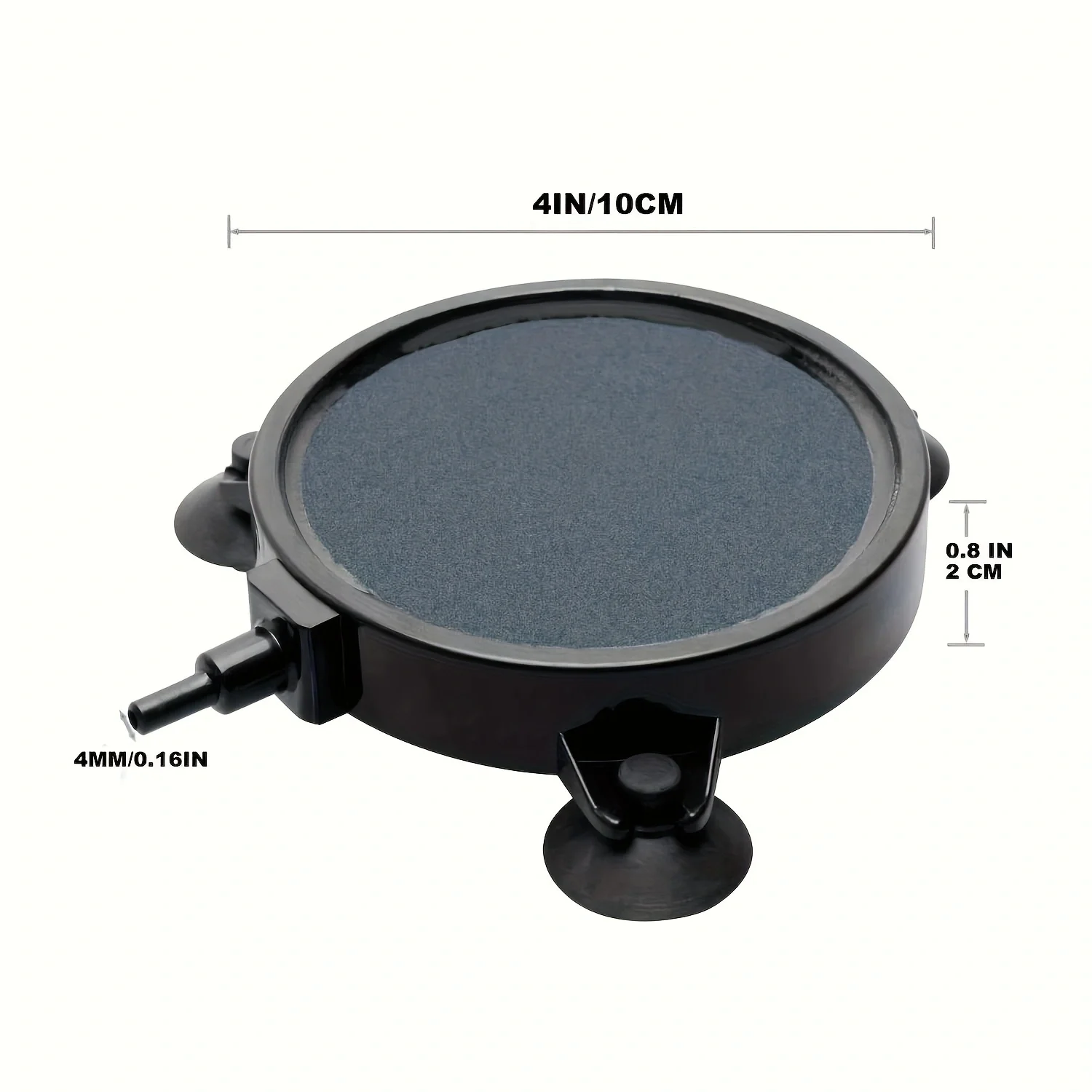 Air Stone Disc 4 Inch with Shell and Sucker for Aquarium Fish Tank and Hydroponics Air Pump Bubble Diffuser with Suction Cups fo