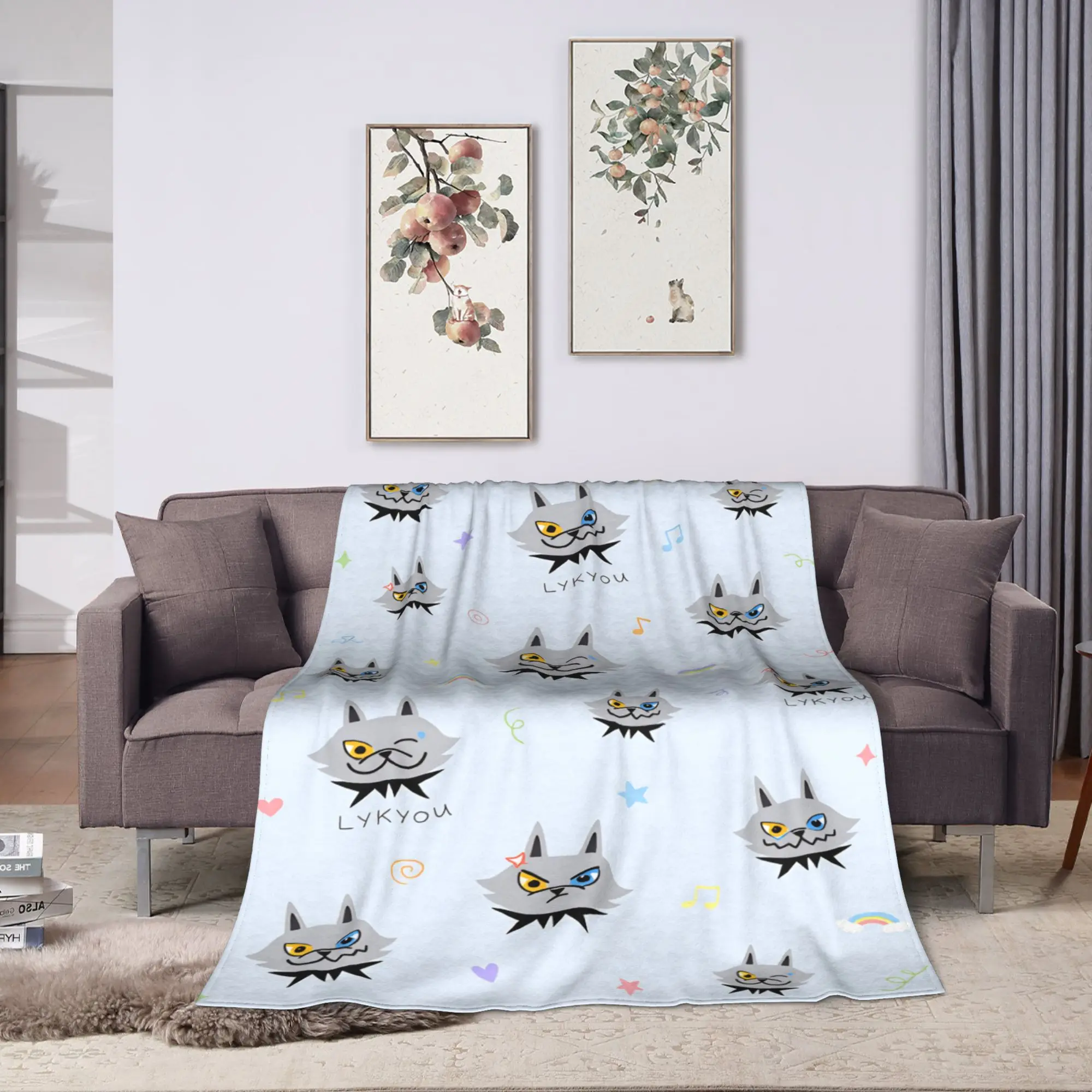 L-LYKN Group Lykyou Soft Blanket For Living Room  Novelty Throw Blanket Winter Travel Car Flannel Bedspread