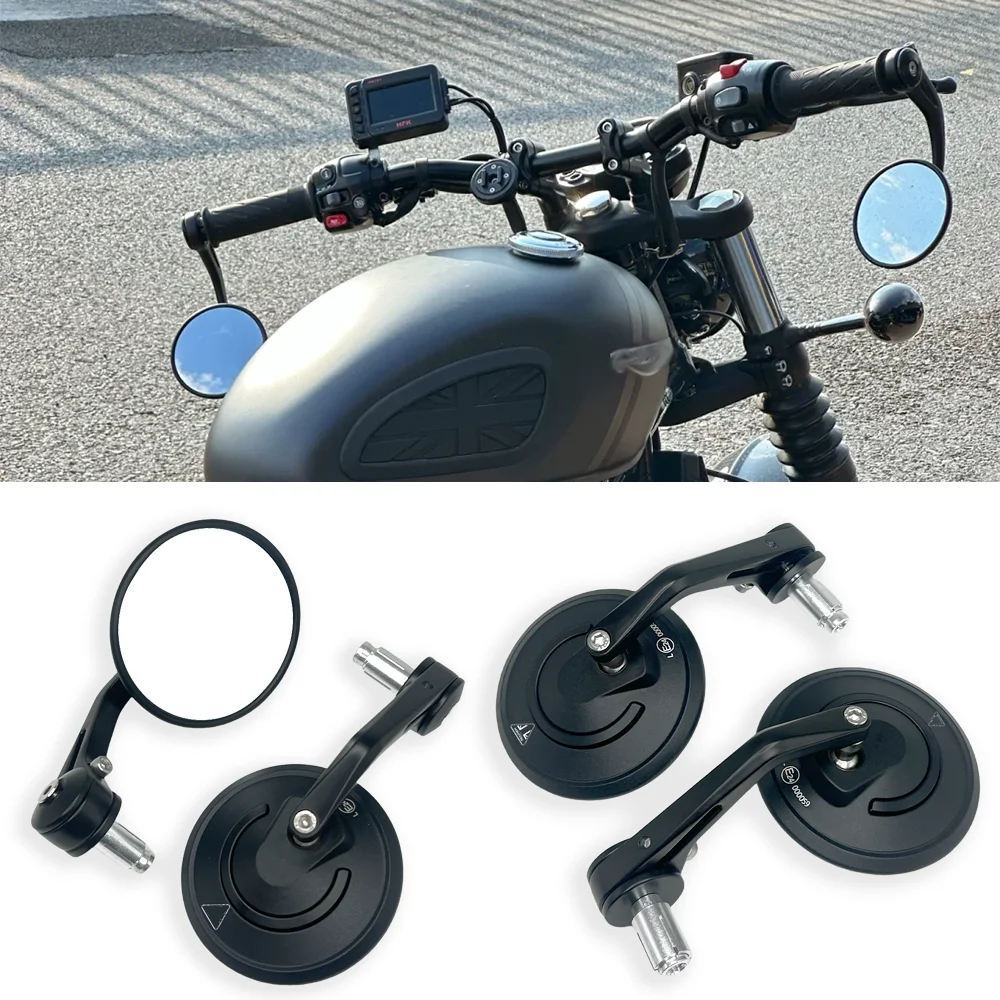 For SPEED FOUR 600 Speed Triple R RS S TWIN SPEEDMASTER Motorcycle Bar End Mirrors Retro Handlebar Tip Rearview CNC