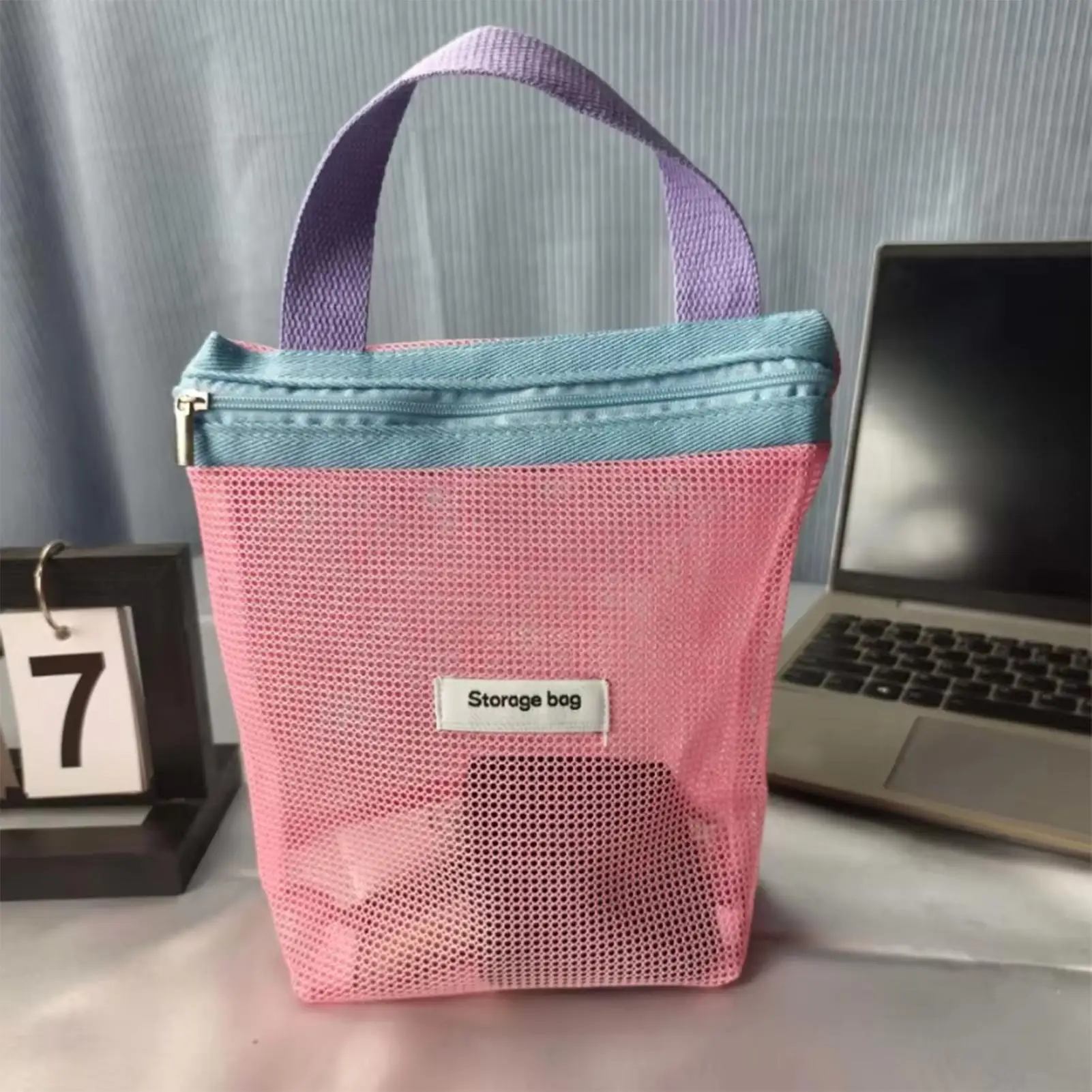 Lightweight Breathable Beach Tote Mesh Summer Pouch for Travel Sightseeing Cruise Swimming Hiking Picnic ﻿