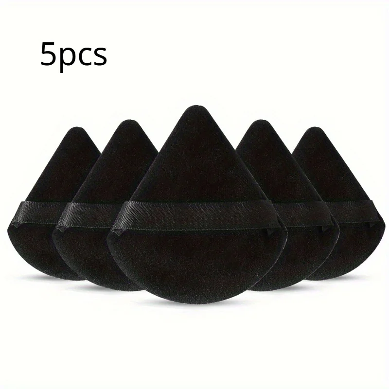 5Pcs Small Triangle Loose Powder Puff, Cotton Puff, Dry and Wet Use, Soft Plush Powder Puff Makeup Foundation Puff Makeup Tool