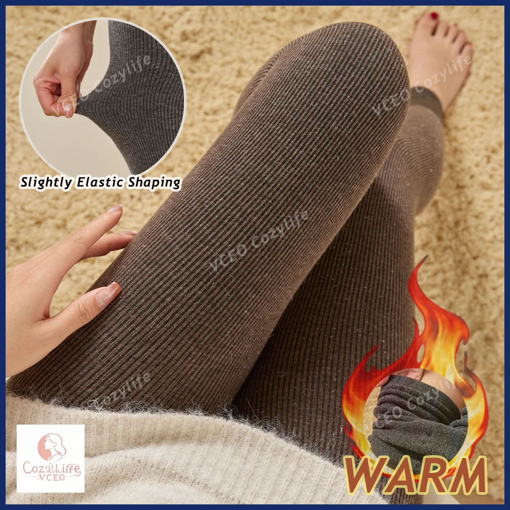 Thick Brown Warm leggings High-waisted warm leggings Fleece-lined leggings Women's winter leggings Heavyweight 300g Plush Fleece