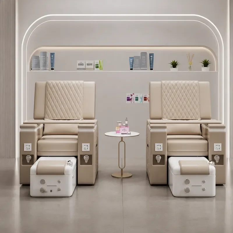 Electric Foot Massage Chair with Soaking Function Beauty Sofa for Eyelash Manicure and Relaxation
