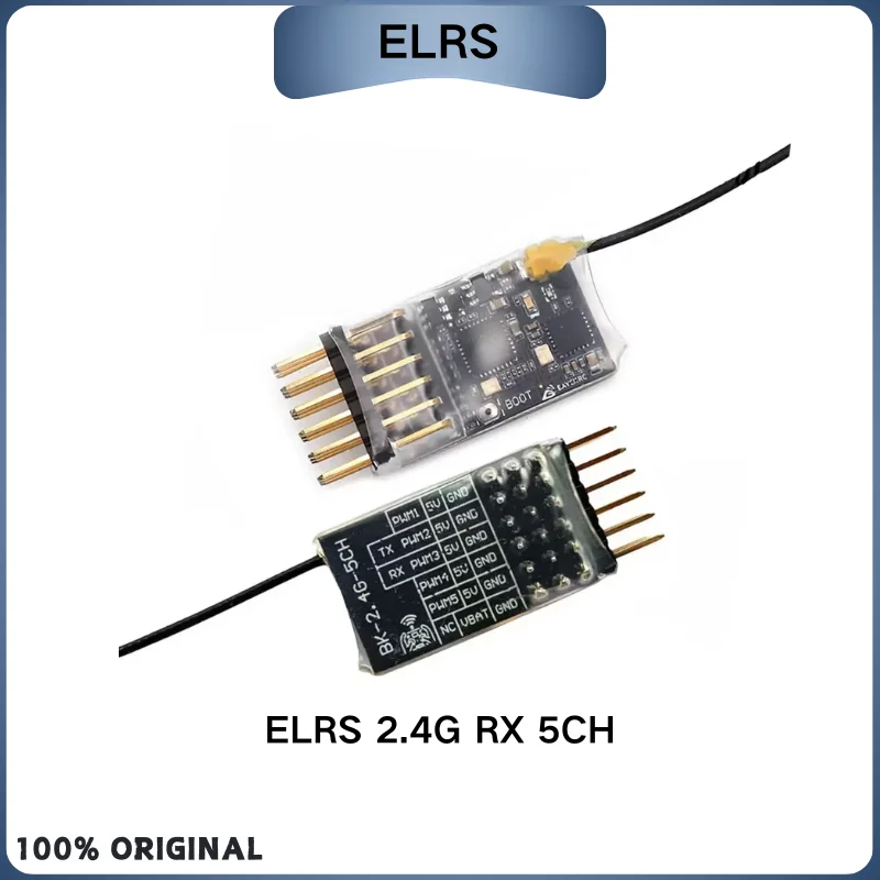 ELRS 2.4G 5CH PWM Receiver RX 2.0dBi Copper Pipe Antenna for RC FPV Drone ELRS 3.0 CRSF Protocol