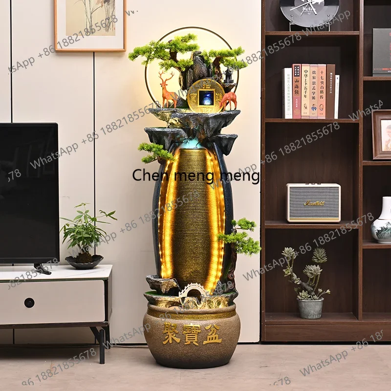 Shengcai rockery flowing water fountain ornament circulation water feature lucky landing water curtain wall landscaping
