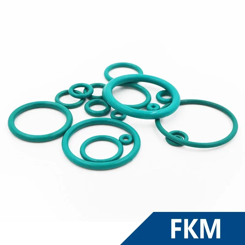두께 CS2.4mm 녹색 FKM 불소 고무 O링 씰 개스킷 와셔, 내열성 내마모성 오링