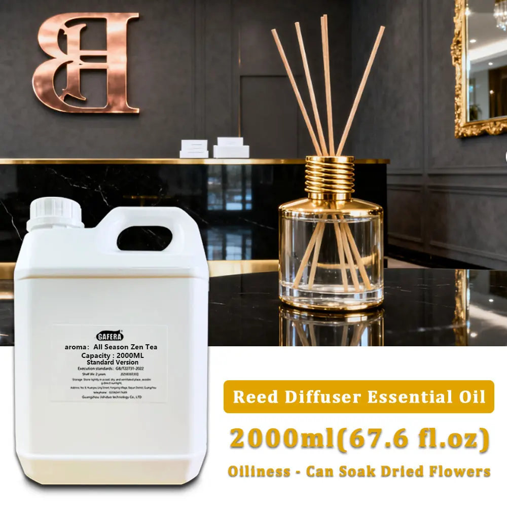 GAFERA 2000ML (67.6 fl.oz) All Season Zen Tea/Hilton Essential Oil - For Reed Diffuser & Fireless Aroma Diffuser & Vine Diffuser