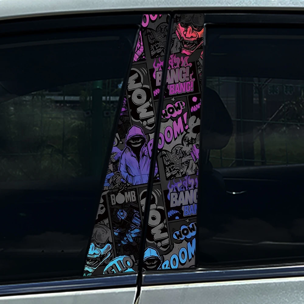 Dice Poker Mice Rat Balloon Car B-pillar Stickers Auto Center Column Decoration Cover Scratches Waterproof Decal Car Accessories