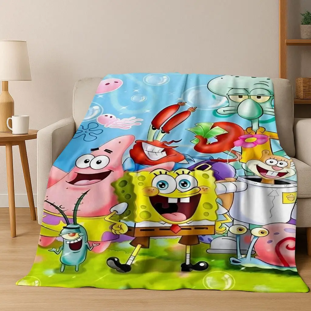 الكرتون S-سبونجبوب سكوير باتريك ستار الفانيلا بطانية لينة رمي بطانية للسرير غرفة نوم غرفة المعيشة السفر نزهة هدية #2