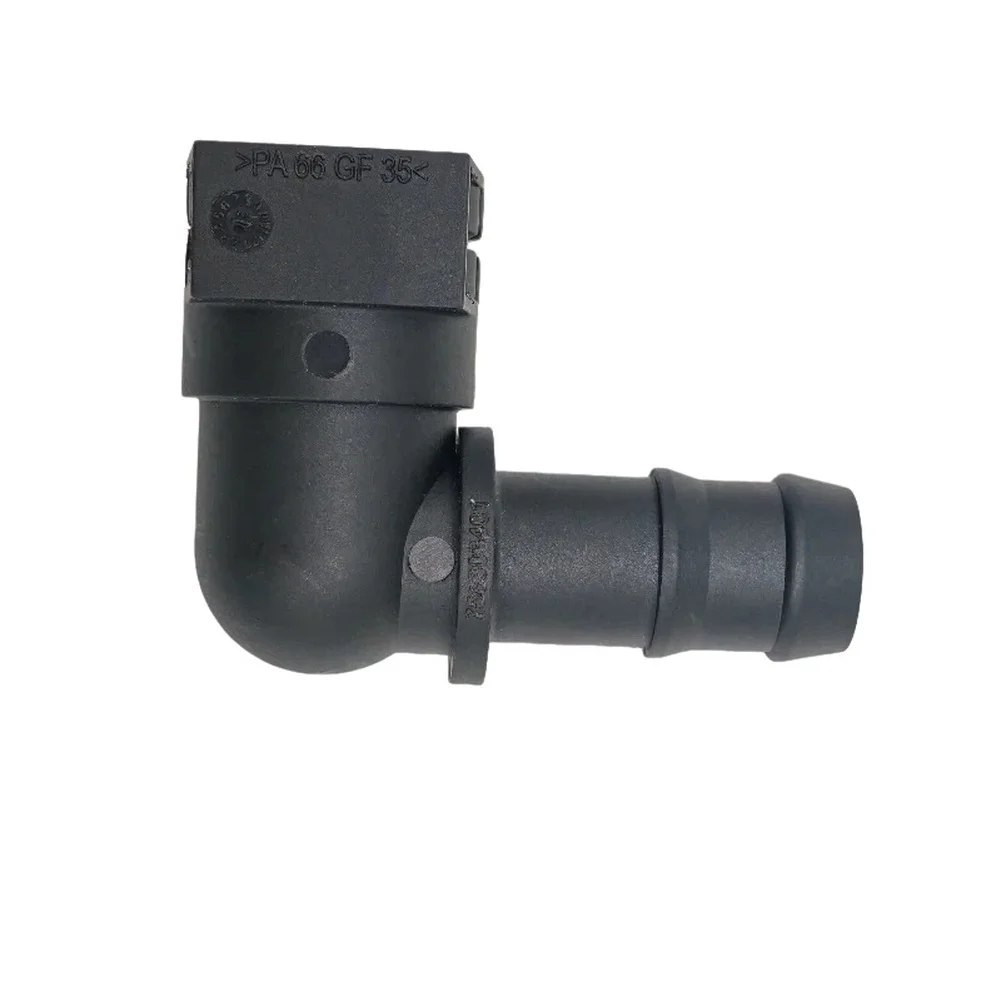 Plastic 15.82mm Connector for BMW Heat Dissipation System with Snap Spring and 90 Degree Bend for Tight Space Use