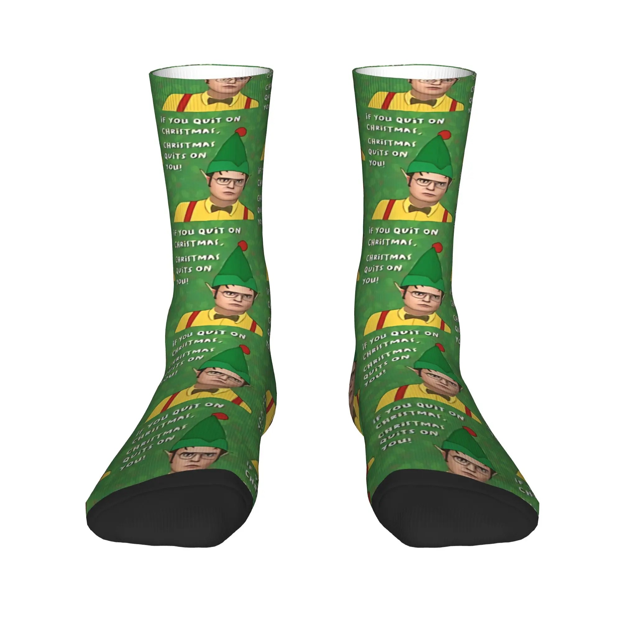 Dwight schrute Christmas card Socks Autumn The Office Stockings Retro Unisex Men Soft Breathable Socks Sports Non-Slip Socks