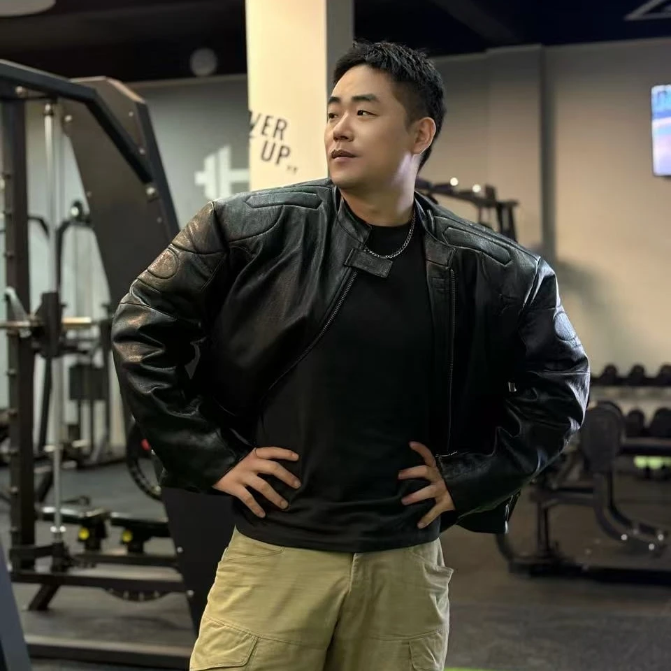 

Кожаное пальто American Sle Heavy Du 3D Cut Biker Jaet, модная спортивная одежда в стиле ретро, хлопковая мужская одежда