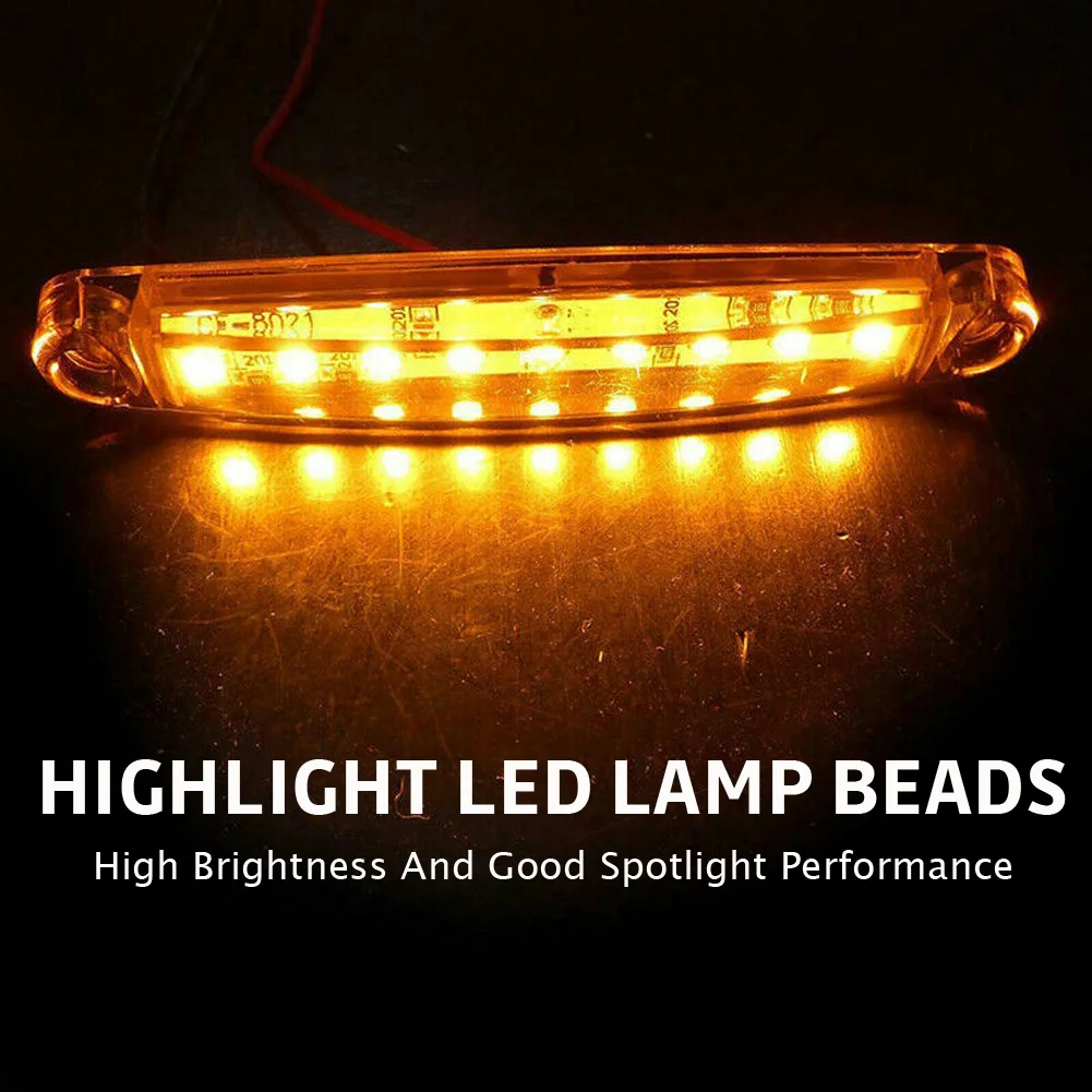 30Pc Durable Amber 9-LED Truck Trailer Lorry Sealed Side Marker Clearance Light Car Accessories Dropshipping