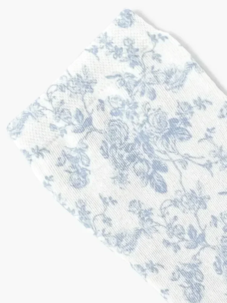 Toile, Dusty Blue Vintage Roses Pattern Socks christmas stocking Wholesale custom sheer Luxury Woman Socks Men's