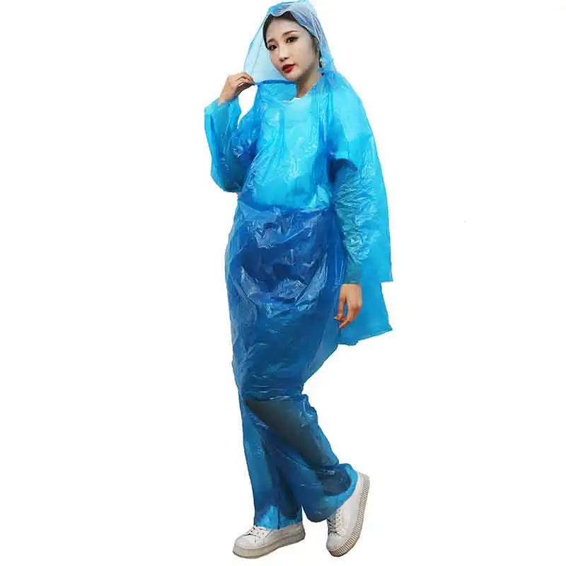 Disposable Raincoat Adult Emergency Waterproof Hood Poncho Travel Hiking Camping Rain Coat Unisex Rainwear Camping Rain Coat