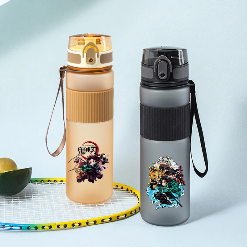 

550ML Demon Slayer Kimetsu No Yaiba Water Bottle Student Cartoon Anime Water Cup Office Worker Drinking Bottles Sport Flask Gift
