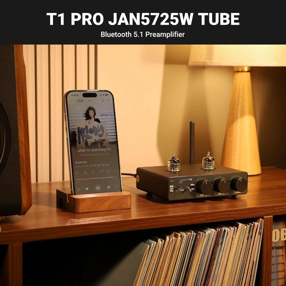 

Предусилитель T1 PRO Tube HiFi Stereo Audio с Bluetooth, RCA, AUX, регулировкой басов и высоких частот, 12В, с триггером, отправка из США