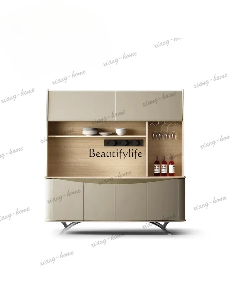 Customizable Solid Wood Dining Side Cabinet Dining Room Series Furniture Italian Ash Wood Wine Cabinet Living Room Against Th