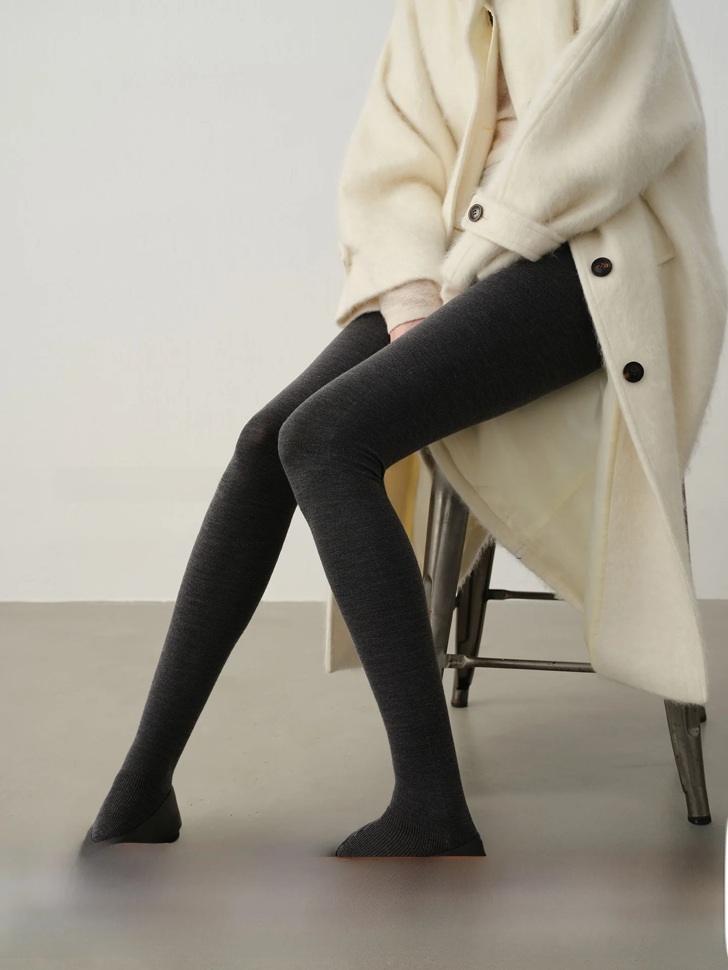 

High Elastic Bamboo Leg a Tights Warm Butt Lifting Woolen Women's Leggings Casual Long Pants mid Waist Autumn Season