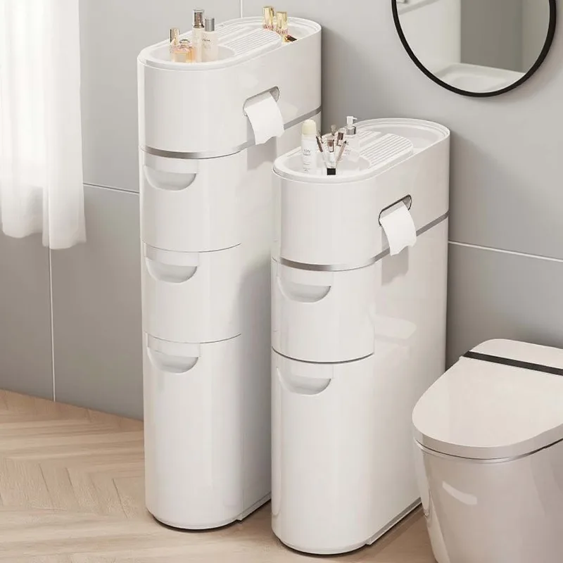 Cross Border Exclusive Bathroom Gap Storage Shelf No Assembly Floor Standing Multifunction Cabinet Bedroom Bathroom Cabinet