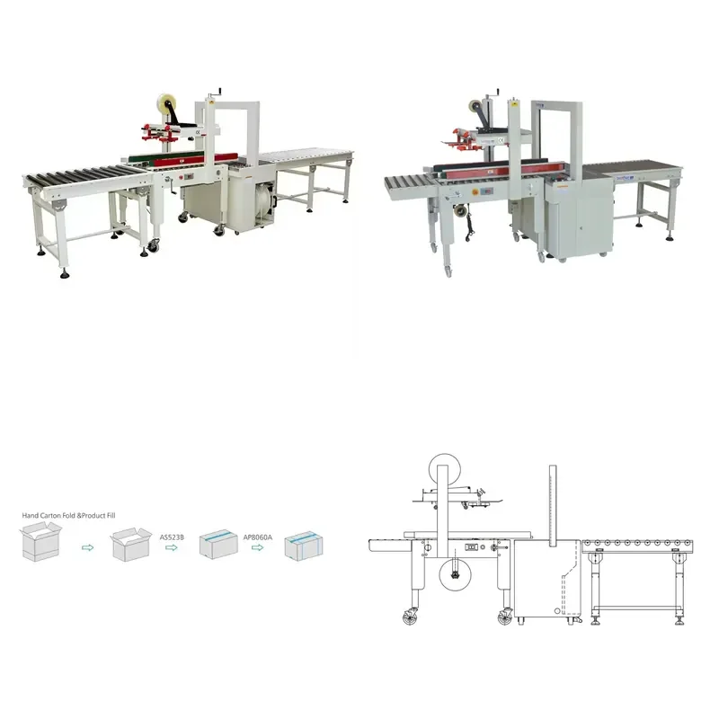 for APL-CSS05 Automatic Carton Tape Sealing and Binding Packaging Machine Packaging Line