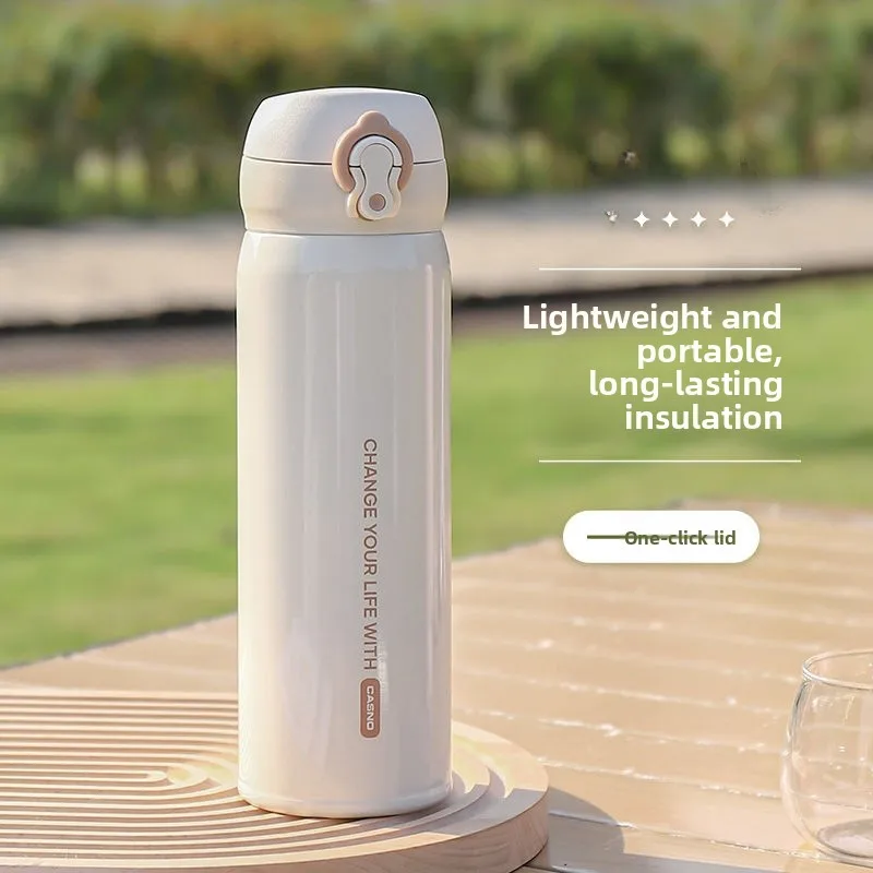 

Portable Large Capacity 304 Stainless Steel Insulated Water Bottle for Men And Women with Jumping Lid High Aesthetic Value