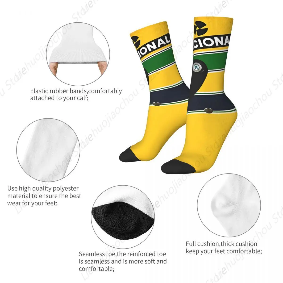 Senna Helmet Ayrton Socks Men Women Funny Happy Racing Cars Motorcycle Socks Harajuku Spring Summer Autumn Winter Socks Gifts