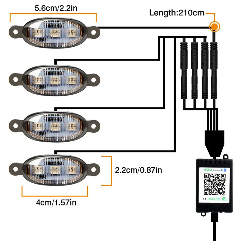 12V LED Car RGB Front Grille Lights Strobe Running Lamps Automobile Accessories For Toyota Tacoma Ford F150 RAPTOR Off Road 4x4.