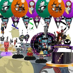 The Nightmare Before Christmas thriller party Decorations Tableware Cup Plate Balloons Halloween Kids Baby Shower Supplies