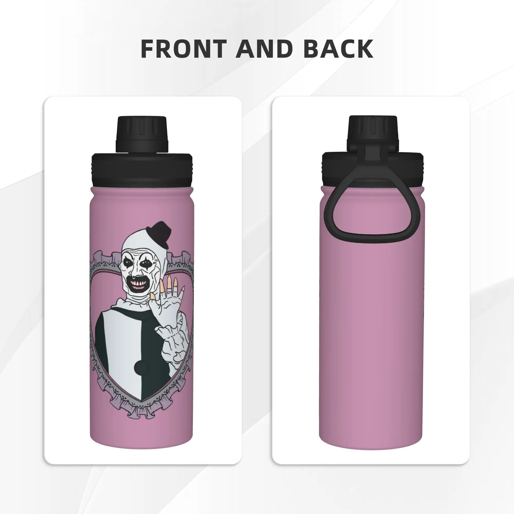 Cute Terrifiers Love Horror 18OZ Sports Insulated Kettle  Thermal Cup Stainless Steel Office Home Mug Water Bottle
