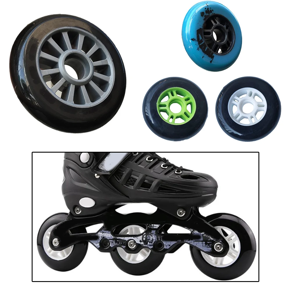 Roda de Skate Inline com Rolamentos, Sola da Roda Traseira de Alta Elasticidade, Rodas Flash Resistentes ao Desgaste para Sapatos de Patinação, 85A, 100mm