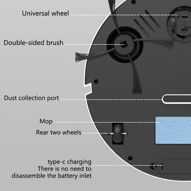 3 In 1 Smart Sweeping Robot Home Mini Sweeper Sweeping and Vacuuming Wireless Vacuum Cleaner Sweeping Robots For Home Use Hot - Image 6