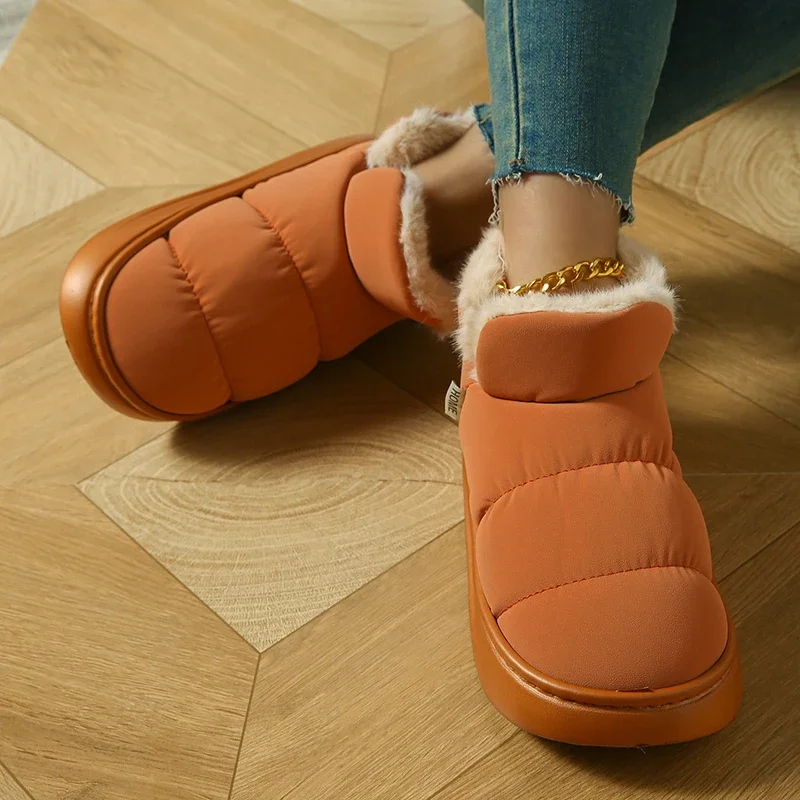 Robuste Plateau-Wasserdichte Schneestiefel für Damen Winter 2026 Rutschfeste, Verdickte, Lange Plüsch-Warme Knöchelstiefel, Baumwollgepolsterte Schuhe – Detail 9