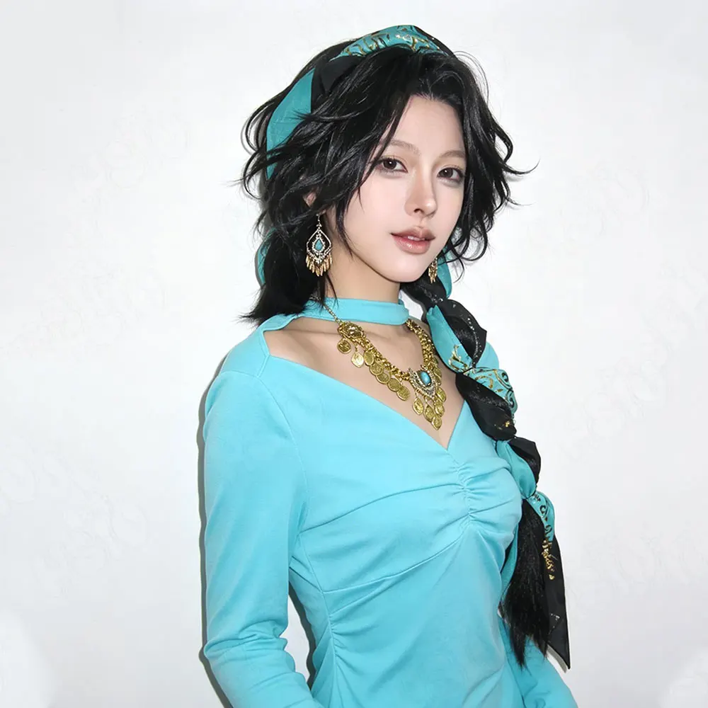 twisted-wonderland-minajael-cosplay-hair-85cm-long-brownish-black-synthetic-wig-complete-with-wig-cap