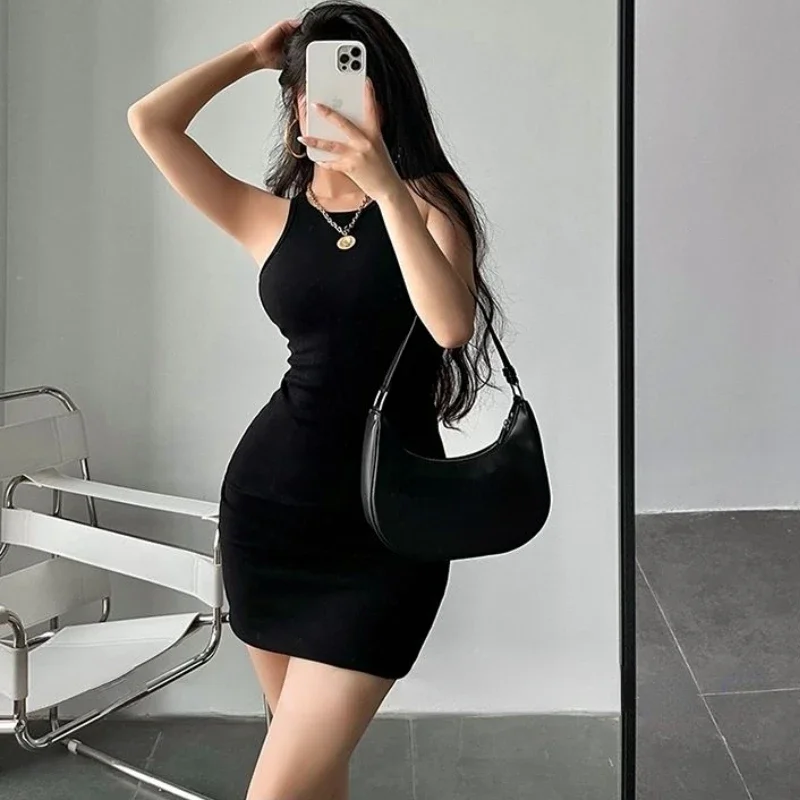 Europejski styl Mini sukienki damskie solidna, podstawowa seksowna moda szykowna letnia osłona bez rękawów Vestidos elegancka dama biegacze na wszystkie mecze