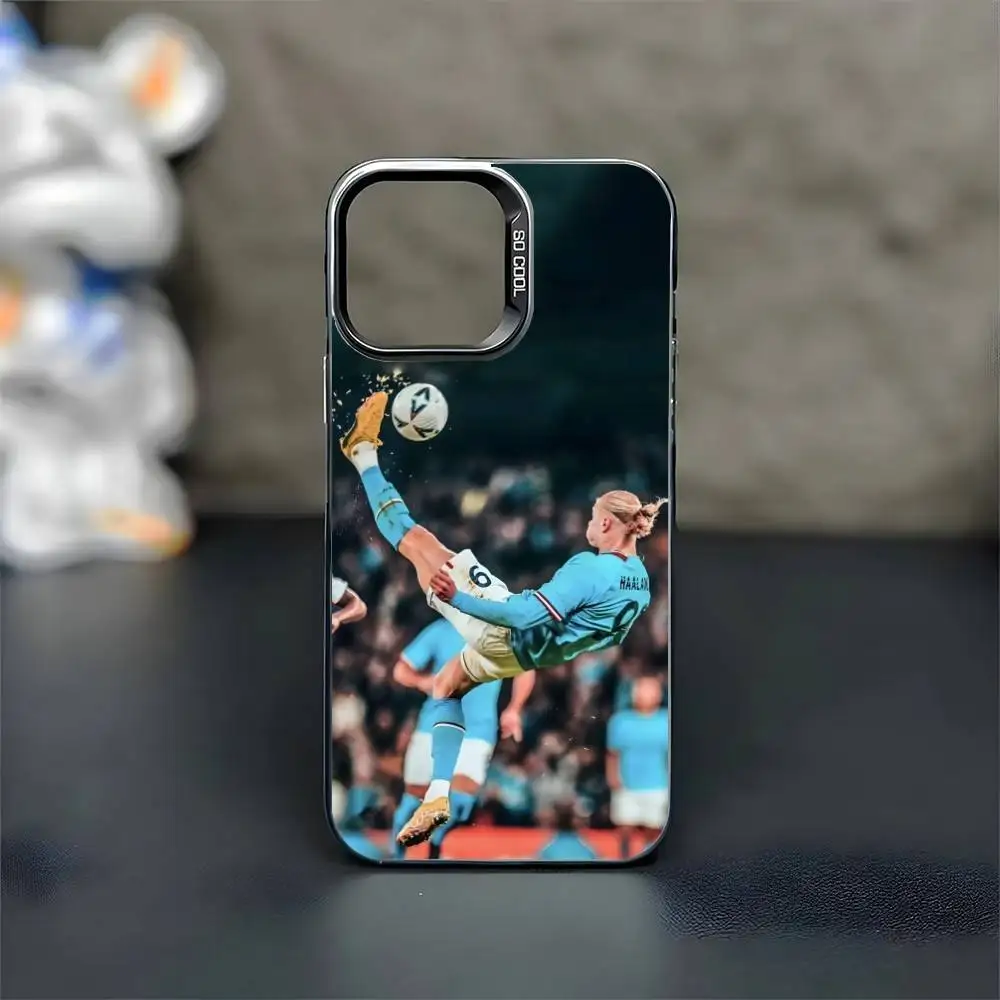 Football E-Erling H-Haaland Phone Case For iPhone17,16,15,14,13,12,11 Plus,Pro Max Black Matte Shockproof Cover - Image 2