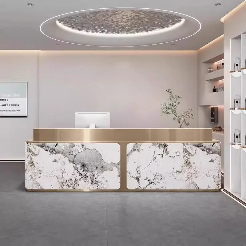 

Checkout Counter Reception Desks Beauty Salon Beauty Salon Reception Center Display Mostrador Negocio Commercial Furniture