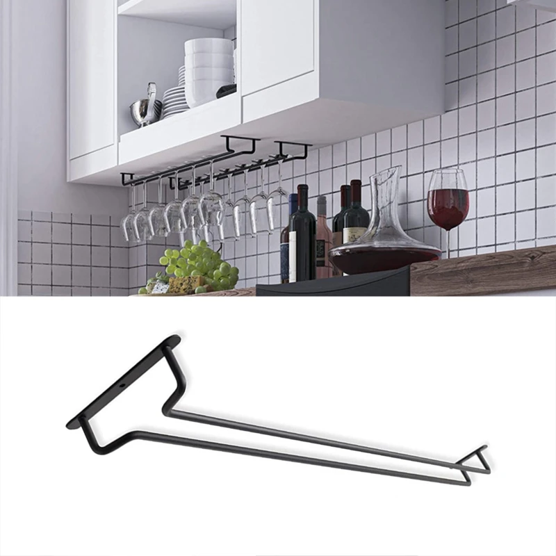 NICEFurniture Useful Iron Wine Rack Glass Holder Hanging Bar Hanger Shelf Wine Glass Rack Stand Paper Roll Holder for Home