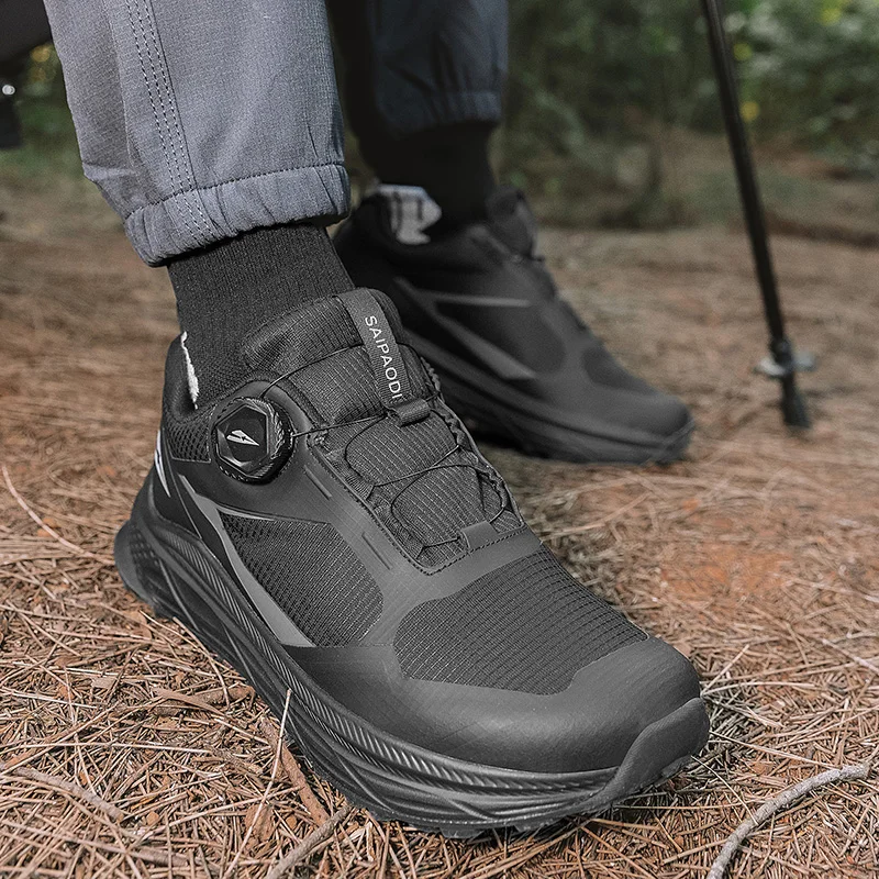Original Brand Designer Quick Lacing Trekking Sneaker Top Quality Wide Last Off-road Running Shoe Non-Slip Walking Jogging Shoe