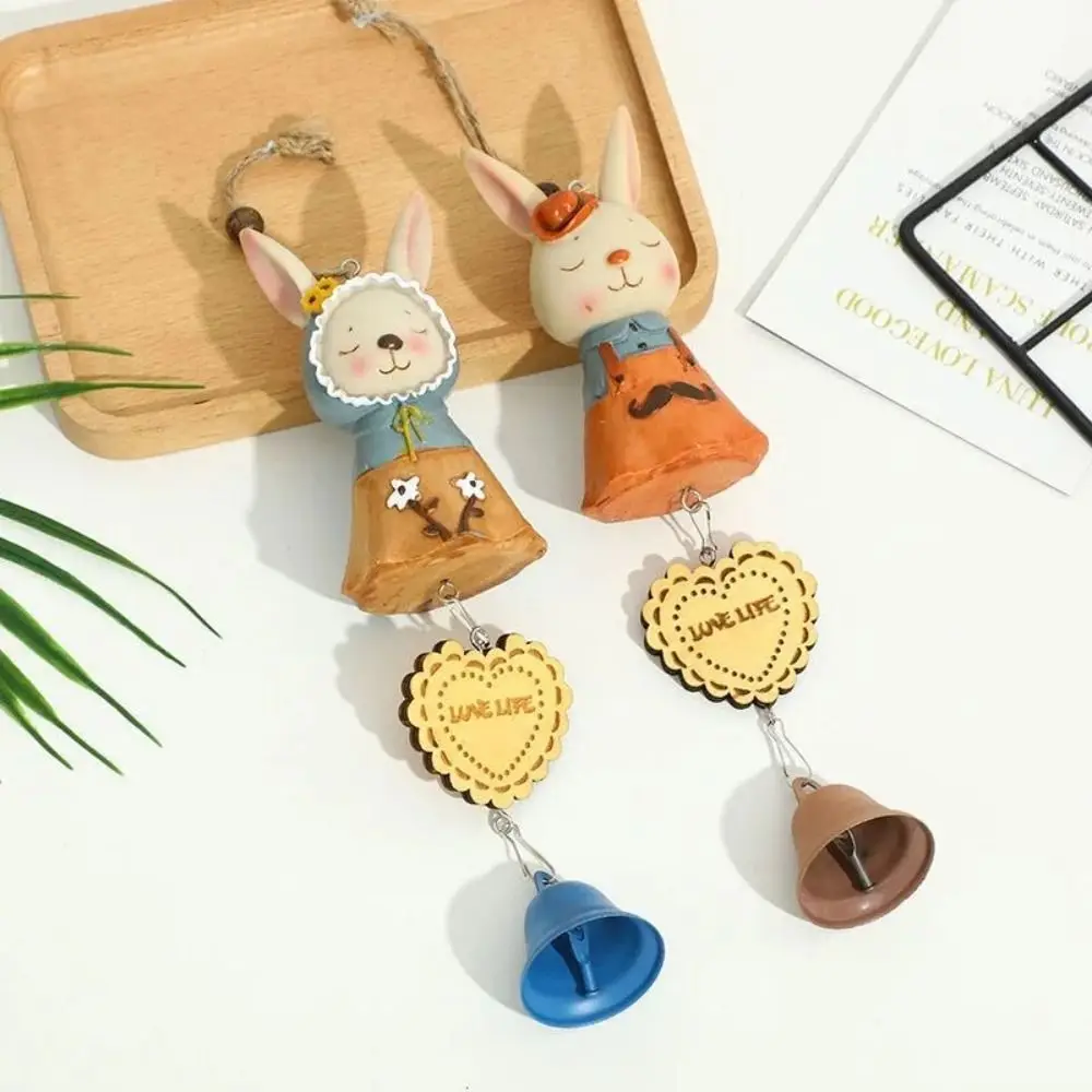 Fashion Elegant Rabbit Wind Chimes Small Cute Cartoon Rabbit Pendant Handmade Resin Lovely Door Decoration