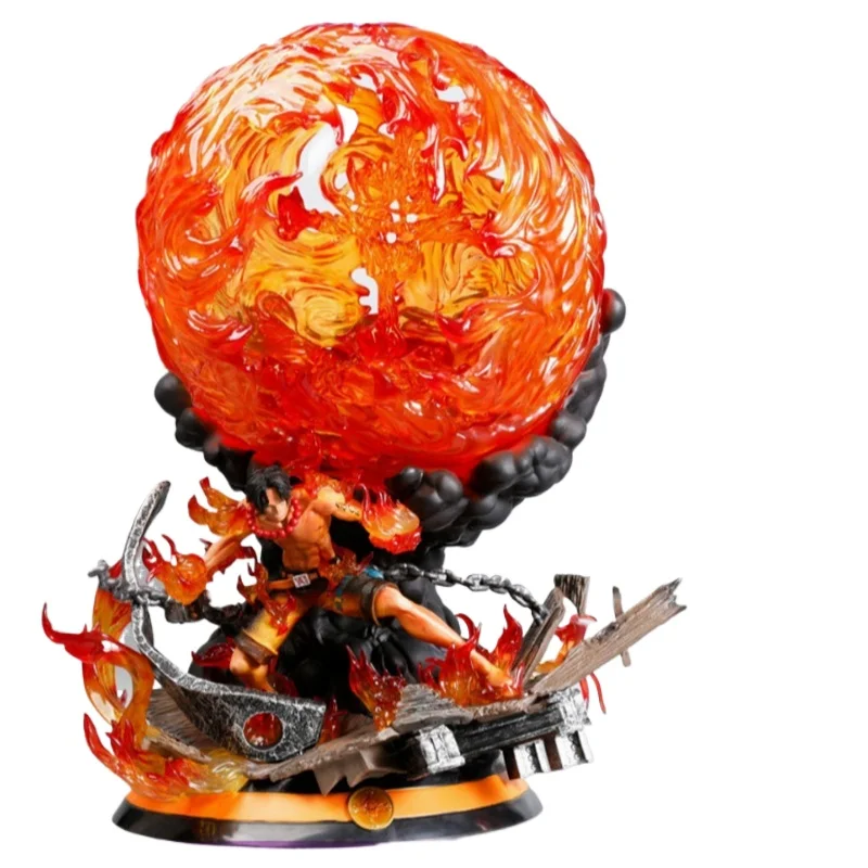 

One Piece Ace 56cm Action Figure Flame Emperor Great Flame Entanglement Anime Statue Desktop Ornament Collectible Toys for Fans