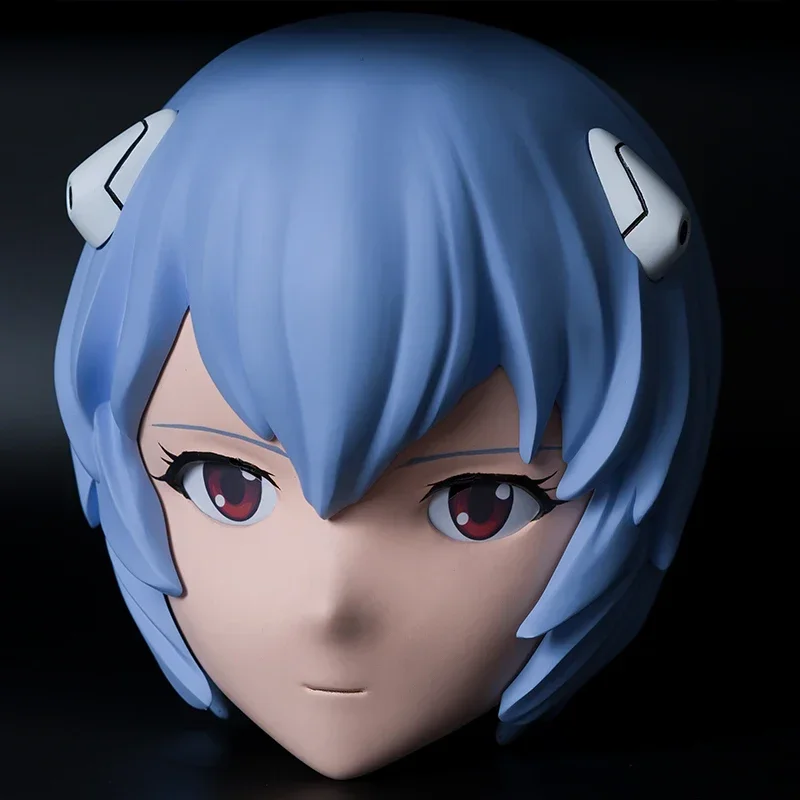 (LiLi Mask-71) قناع رأس الراتنج Kigurumi Ayanami Rei تأثيري اليابانية إيفا أنيمي سيليكون Kigurumi قناع كروسدرسر دمية